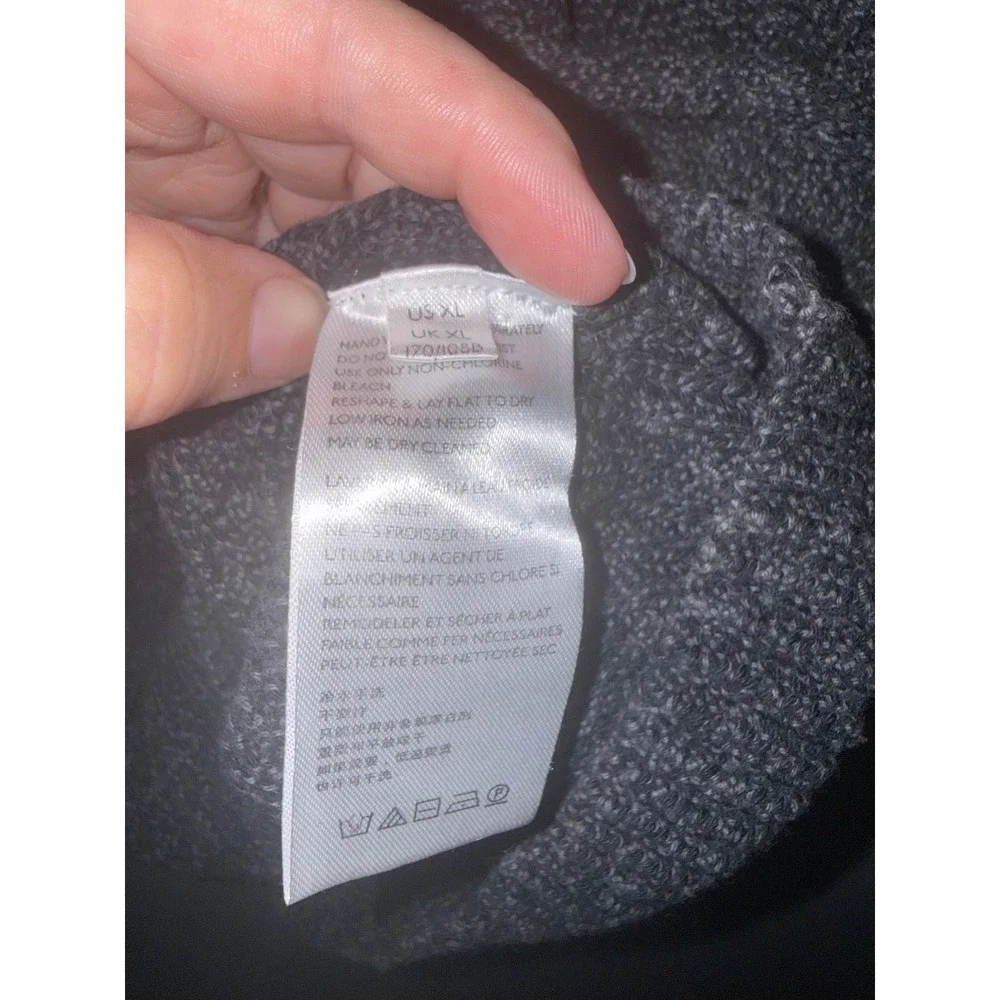 FP Beach Free People Charcoal Gray Cotton Knit Sweater Vest Pocket XL